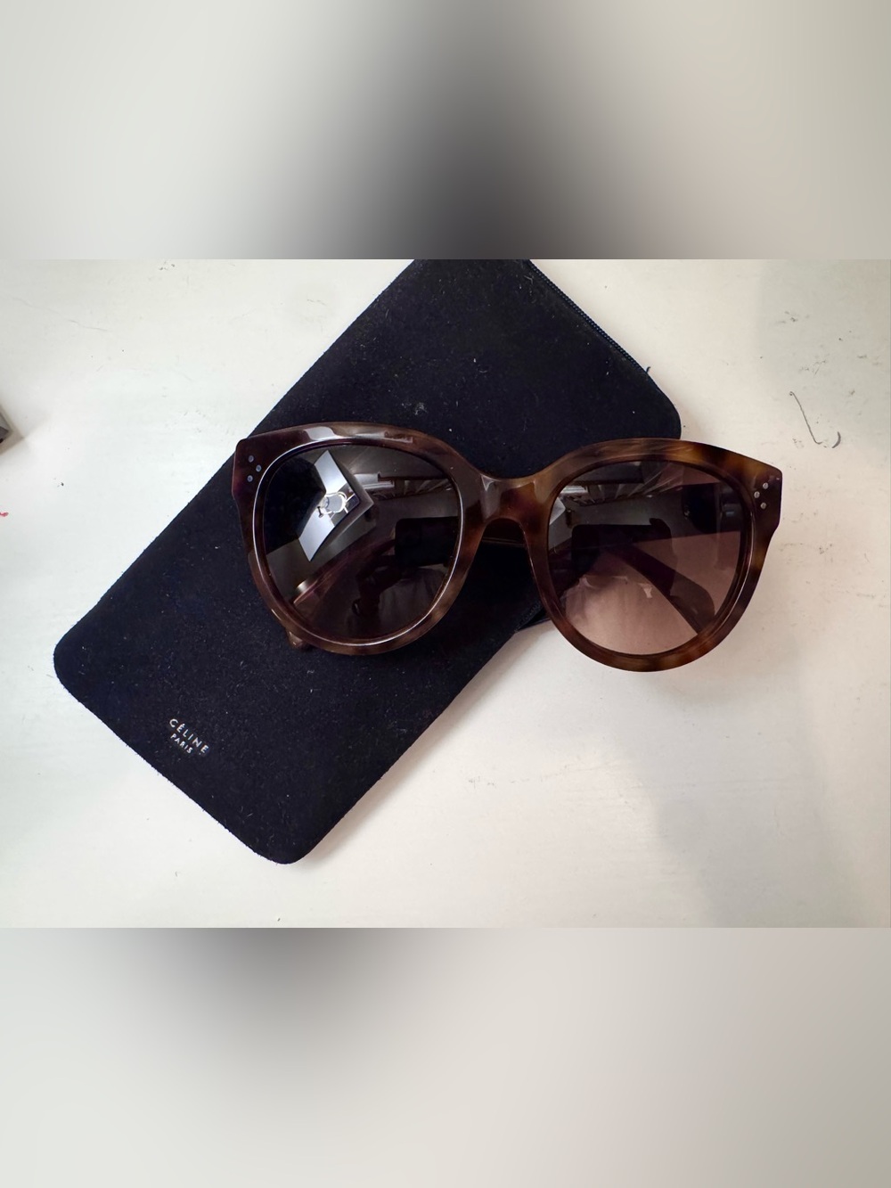CELINE Audrey Sunglasses CL 41755- Brown Tortoiseshell Oversized